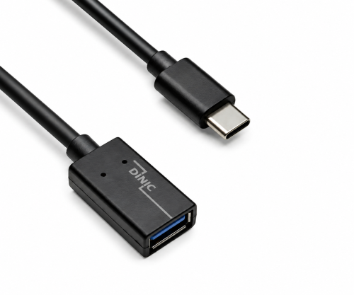 DINIC USB 3.2 Adapter Typ C St. auf USB 3.0 A Bu., OTG-fähig, schwarz, 0,2m