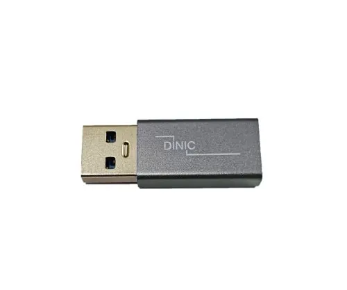 DINIC Adapter, USB A Stecker auf USB C Buchse Alu, space grau