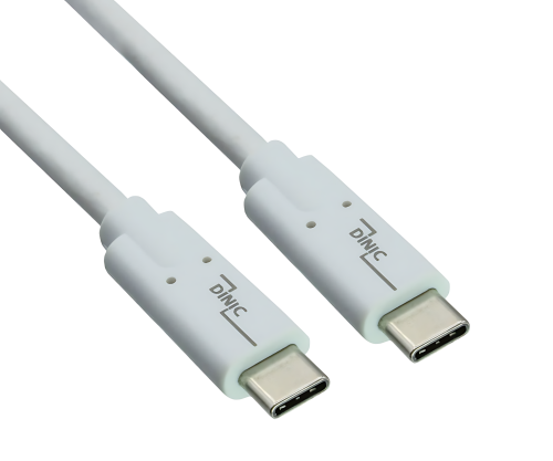 DINIC USB 3.2 Kabel Typ C-C Stecker, unterstützt 100W (20V/5A) Aufladung, weiß, 1m