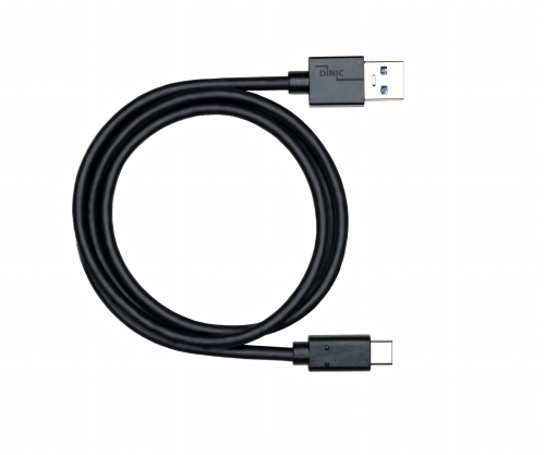 DINIC USB 3.1 Kabel Typ C - 3.0 A,  5 Gbps, 3A charging, schwarz, DINIC Polybag, 1m