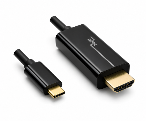 DINIC USB 3.2 Typ C auf HDMI 4K2K@60Hz, HDCP, schwarz, DINIC Polybag, 2m