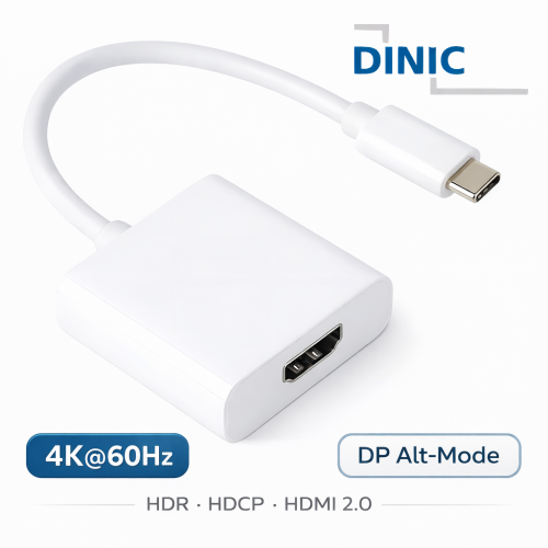 Adapter USB Typ C Stecker auf HDMI Buchse, 4K*2K@60Hz, HDR, DINIC Blister, weiß