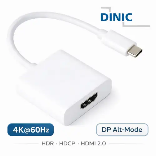 Adapter USB Typ C Stecker auf HDMI Buchse, 4K*2K@60Hz, HDR, DINIC Blister, weiß