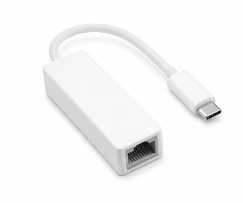 DINIC Adapter USB C Stecker / RJ45 Gbit LAN, weiß, PB 10/100/1000 Mbps mit Auto-Erkennung, 0,2m