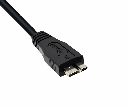 Kabel USB C auf USB 3.0 micro B, schwarz, DINIC Polybag, 0,50m