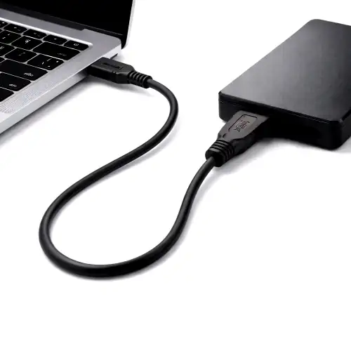 Kabel USB C auf USB 3.0 micro B, schwarz, DINIC Polybag, 2m