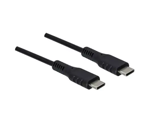 DINIC USB Typ C auf C Ladekabel, 2x USB Typ C Stecker, 60W, 3A, schwarz, Polybag, 1,5m