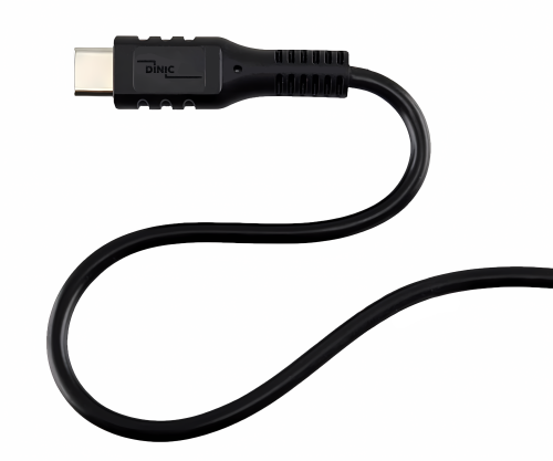 DINIC USB Typ C auf C Ladekabel, 2x USB Typ C Stecker, 60W, 3A, OD: 3.5mm, schwarz, 0.5m