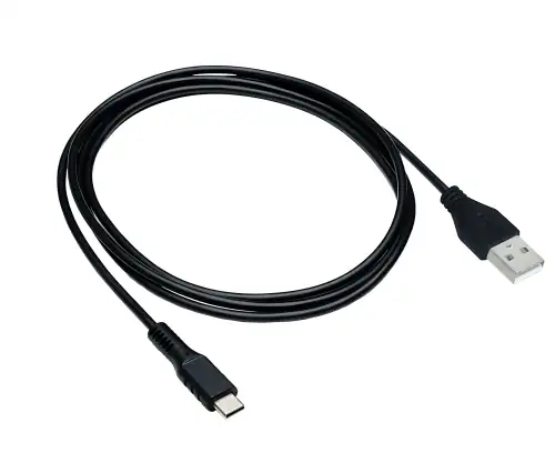 DINIC USB Typ C auf A Ladekabel, USB Typ C auf A Stecker, 5V, 3A, OD: 3,5mm, schwarz, Polybag, 0.5m