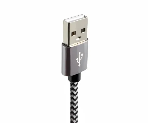 DINIC USB Typ C auf A Ladekabel, HQ Alu Stecker, 5V, 3A, Nylon Kabel, Space Grey, 1,00m
