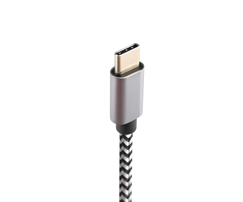 DINIC USB Typ C auf C Ladekabel, HQ Alu Stecker, 60w, Nylon Kabel, Space Grey, 0,5m