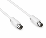 DINIC Koaxial Antennenkabel Stecker auf Buchse, weiß