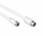 DINIC SAT Adapterkabel, F-Stecker auf Koax Kupplung, weiß, DINIC Box, 2,50m