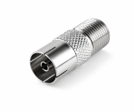 Adapter Koax-Buchse auf F-Buchse, F-Buchse auf Koaxial Buchse, Vollmetall