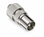 DINIC Koaxial Stecker 9,5mm mit Schraubanschluss Metallausführung für Koaxialkabel 4,5 - 7,5mm