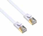 DINIC Patchkabel Cat.6, flach, PiMF/STP, PB, RJ45 St./St., OD 1,5mm x 6,1mm, weiß,DINIC Polybag, 5m