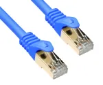 DINIC Cat.7 Premium Patchkabel 10 GB LAN / DSL Netzwerk, LSZH, PiMF/S-FTP Kabel, blau, 0,50m