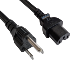 DINIC Netzkabel für Amerika USA Typ B auf C15, Warmgerätestecker, schwarz, 1,8m