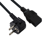 DINIC Netzkabel Schukostecker  E+F 90° auf C19 für 16A,