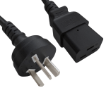 DINIC Netzkabel Stromkabel China Typ I (16A) auf C19, 1,5mm², CCC, schwarz, 1.80m