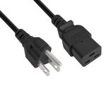 DINIC Netzkabel Japan Typ B auf C19, VCTF 2mm², 1,8m JPN 3pin/IEC 60320-C19, JET, PSE, schwarz