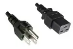 DINIC Netzkabel für Amerika USA Typ B auf C19, UL, schwarz, 1.80m