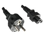 DINIC Netzkabel, Schutzkontaktstecker auf C5 Kleeblatt-Stecker, schwarz, 1m