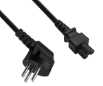 DINIC Netzkabel Israel Typ H auf C5, 0,75mm², 1,8m ISR 3pin/IEC 60320-C5, SII, schwarz