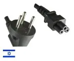 DINIC Netzkabel Israel Typ H auf C5, 0,75mm², 1,8m ISR 3pin/IEC 60320-C5, SII, schwarz