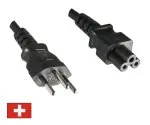 DINIC Stromkabel Netzkabel für die Schweiz auf C5, 1,80m