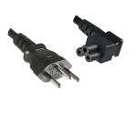 DINIC Netzkabel Schweiz Typ J auf C5 gewinkelt, schwarz 3m