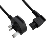 DINIC Netzkabel England UK Typ G auf C5 90°, 5A, 0,75mm², ASTA, 1.80m