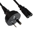 DINIC Netzkabel Australien Typ I auf C7, SAA, 0,75mm², schwarz, 1,8m
