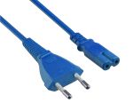 DINIC Stromkabel, Netzkabel Euro-Stecker auf C7 blau, 2-pin Euro-8, VDE, 1,80m