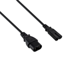 DINIC Netzkabel 2-Pin Verlängerung, C7 auf C8, VDE, schwarz, 2m