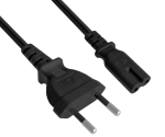 DINIC Netzkabel Israel Typ C auf C7, 0,75mm², 1,8m ISR 2pin/IEC 60320-C7, SII, schwarz