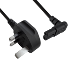 DINIC Netzkabel England UK Typ G 3A auf C7  90° UO, 0,75mm², ASTA, 1.80