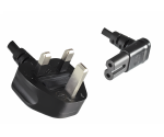 DINIC Netzkabel England UK Typ G 3A auf C7  90° UO, 0,75mm², ASTA, 1.80