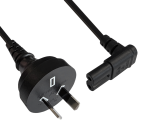 DINIC Netzkabel Australien Typ I auf C7 gewinkelt, 0,75mm², schwarz, 2m