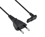 DINIC Netzkabel mit Eurostecker auf C7 90° Grad unten, oben gewinkelt, 2m
