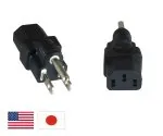 DINIC Stromadapter Amerika USA u. Japan auf C13 Kaltgerätestecker