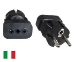 DINIC Stromadapter Italien Typ L Buchse auf Schuko CEE 7/7 Stecker