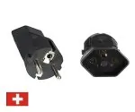 DINIC Reiseadapter, Stromadapter für Schweizer Netzkabel, 3-Pin