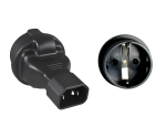 DINIC Netzadapter Schutzkontakt-Buchse auf C14 Kaltgeräte-Stecker