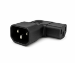 DINIC Netzadapter C13 auf C14 gewinkelt, YL-3212L IEC 60320-C13/14 seitwärts gewinkelt, links/rechts