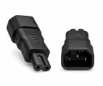 DINIC Stromadapter, Netzadapter Euro-8 Kleingerätestecker C7 Buchse auf C14 Kaltgerätestecker, Kupplung, Konverter