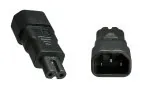 DINIC Stromadapter, Netzadapter Euro-8 Kleingerätestecker C7 Buchse auf C14 Kaltgerätestecker, Kupplung, Konverter