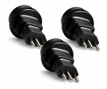 Stromadapter Italien CEE 7/3 auf ITA Typ L,3 Stück CEE 7/3 Buchse/ITA 3pin Stecker Typ L