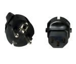 DINIC Netzadapter Schutzkontaktstecker auf C13 Kaltgeräte-Stecker, Schuko-Adapter