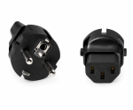 DINIC Netzadapter Schutzkontaktstecker auf C13 Kaltgeräte-Stecker, Schuko-Adapter